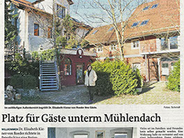 In der Mittelbayrischen Zeitung wurde unsere Ferienwohnung präsentiert